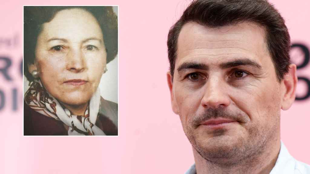 Iker Casillas junto a su abuela, Nicasia González, en un fotomontaje de EL ESPAÑOL.
