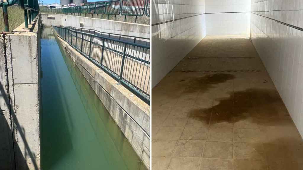 Inundaciones y barro en el paso subterráneo de Villada