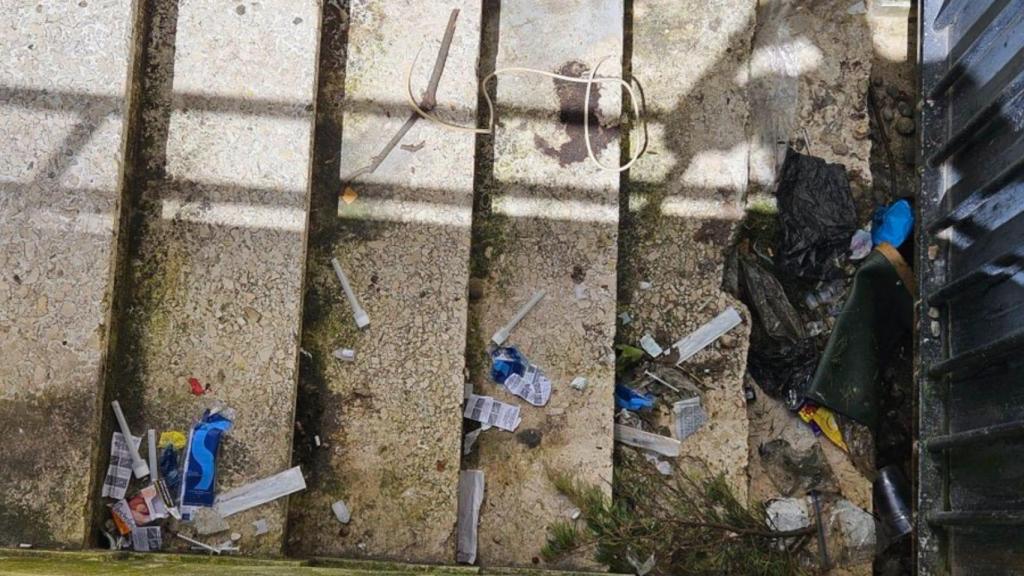 Jeringuillas en un parque infantil de Cuatro Caminos