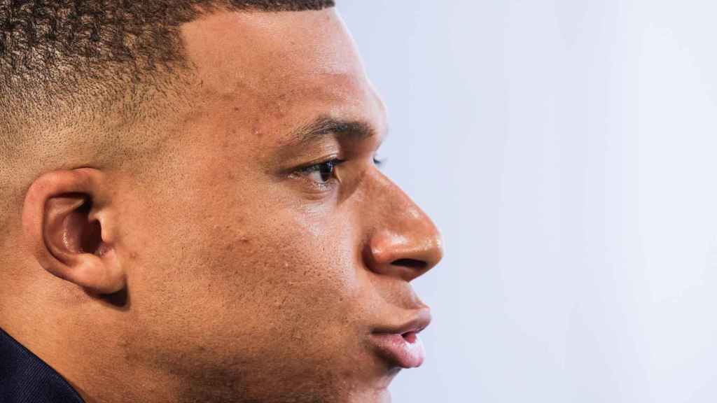 Mbappé, durante su comparecencia en rueda de prensa.