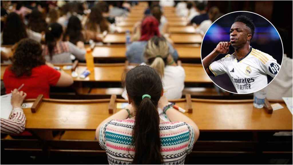 Imagen de archivo de un examen de Selectividad y Vinicius.