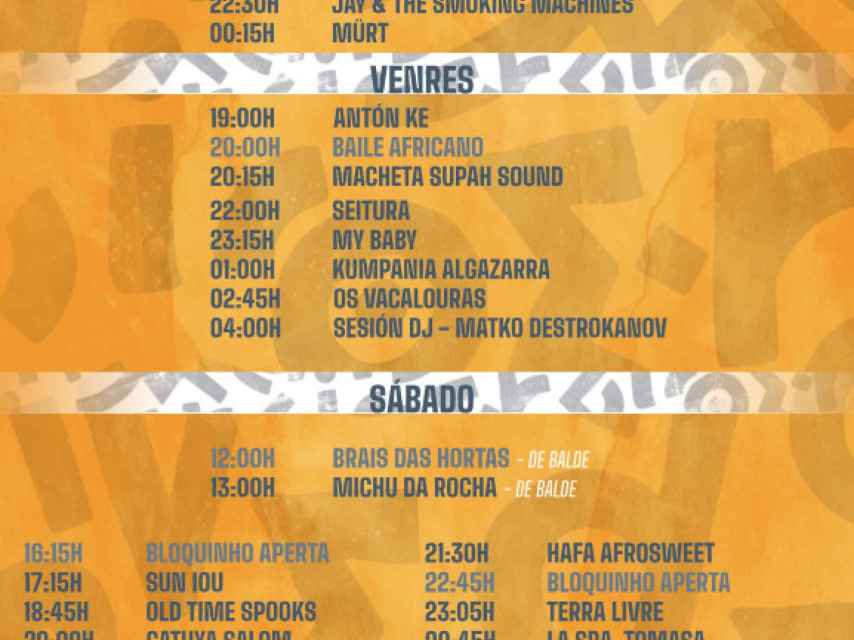 Conciertos del XVII Festival Millo Verde.