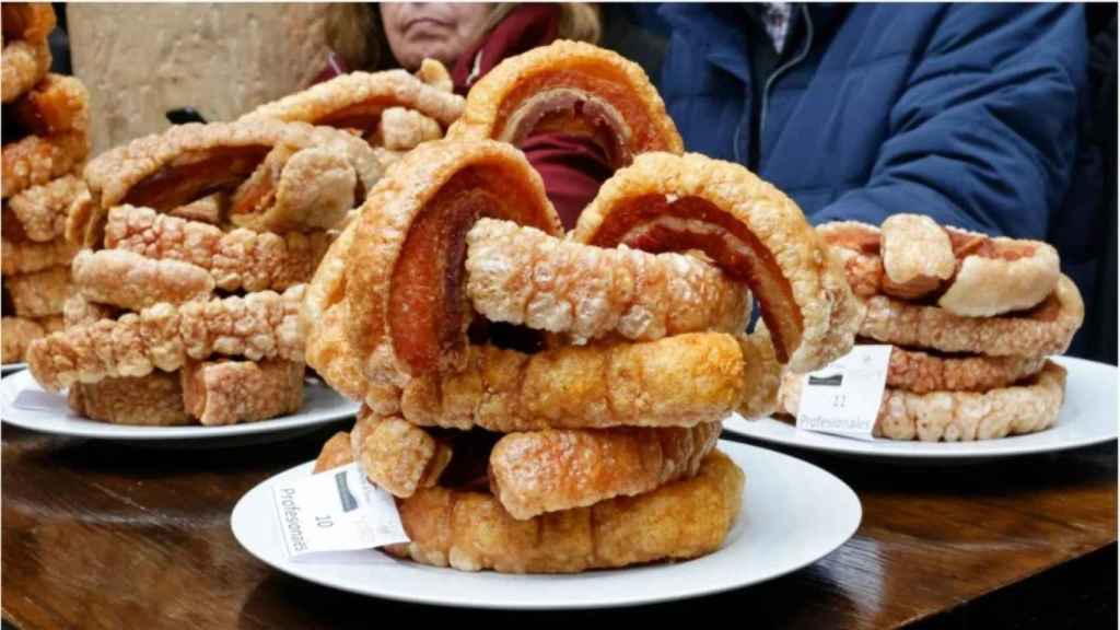 Torreznos presentados al concurso de Mejor Torrezno del Mundo 2024.