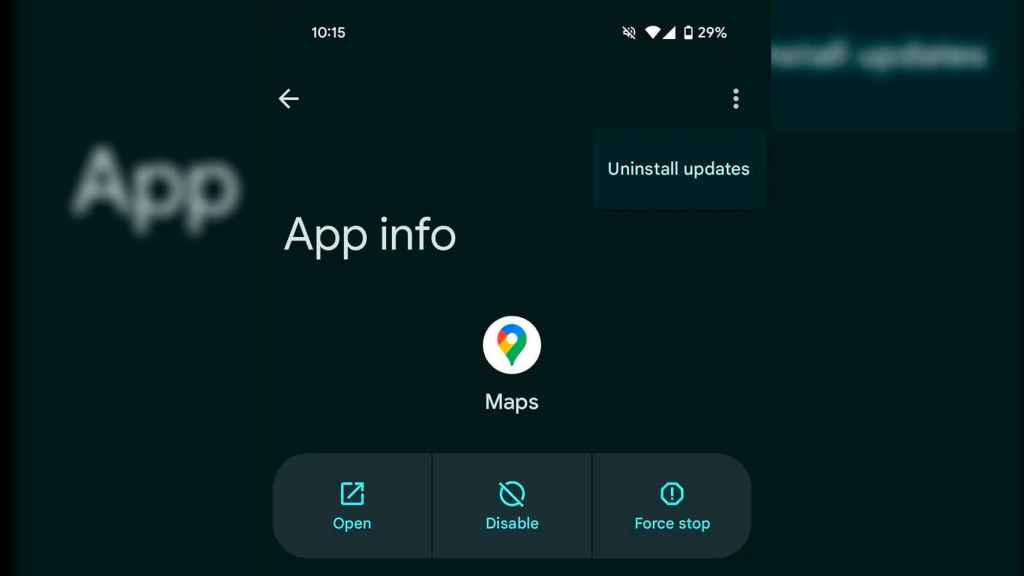 Botón para quitar las actualizaciones en Android Auto