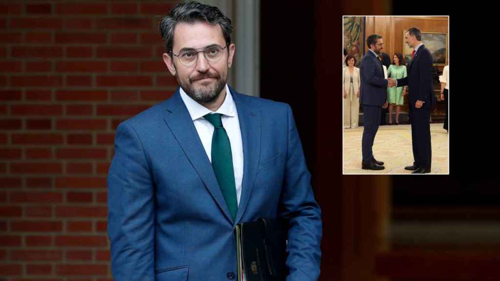 Máximo Huerta, en dos imágenes tomadas el día de la jura de su cargo como ministro de Cultura.