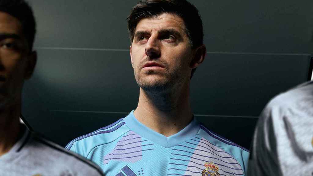 Thibaut Courtois, en la presentación de la nueva camiseta del Real Madrid