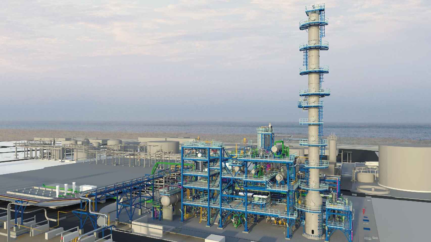 Montaje de la nueva fábrica de IPA en Palos de la Frontera (Huelva).