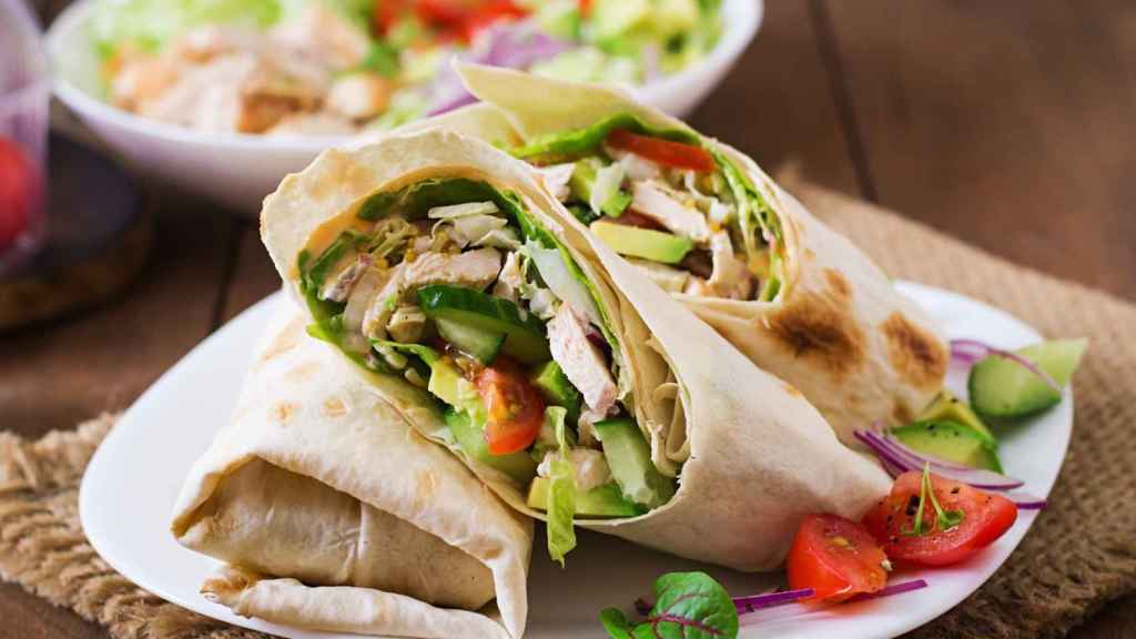 Wrap de pollo o ternera.