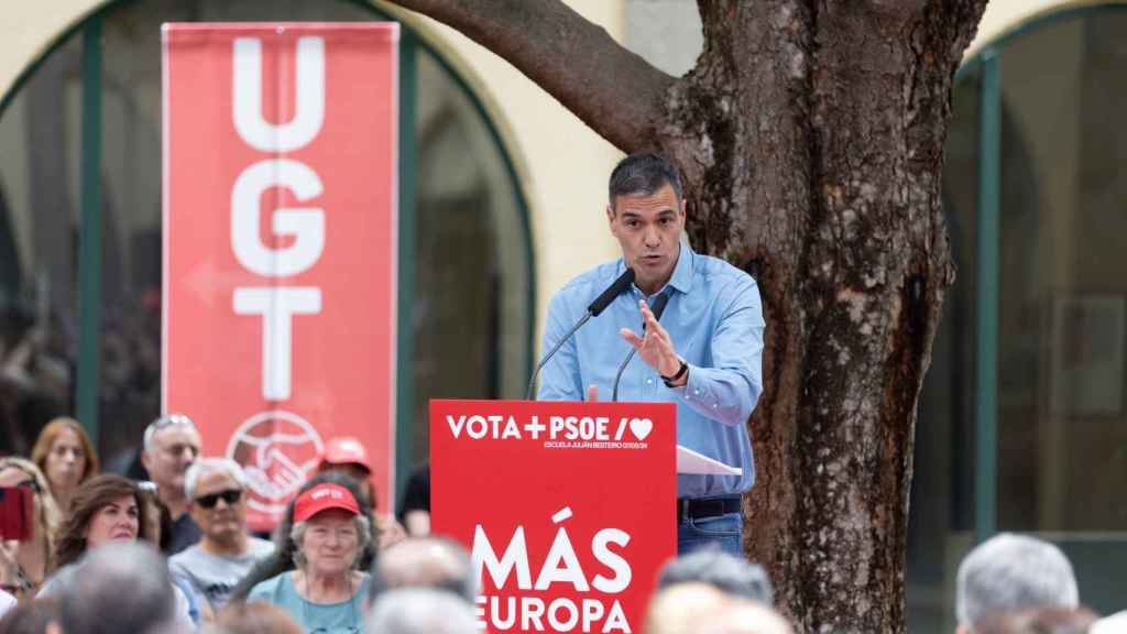 Pedro Sánchez este viernes durante el mitin.