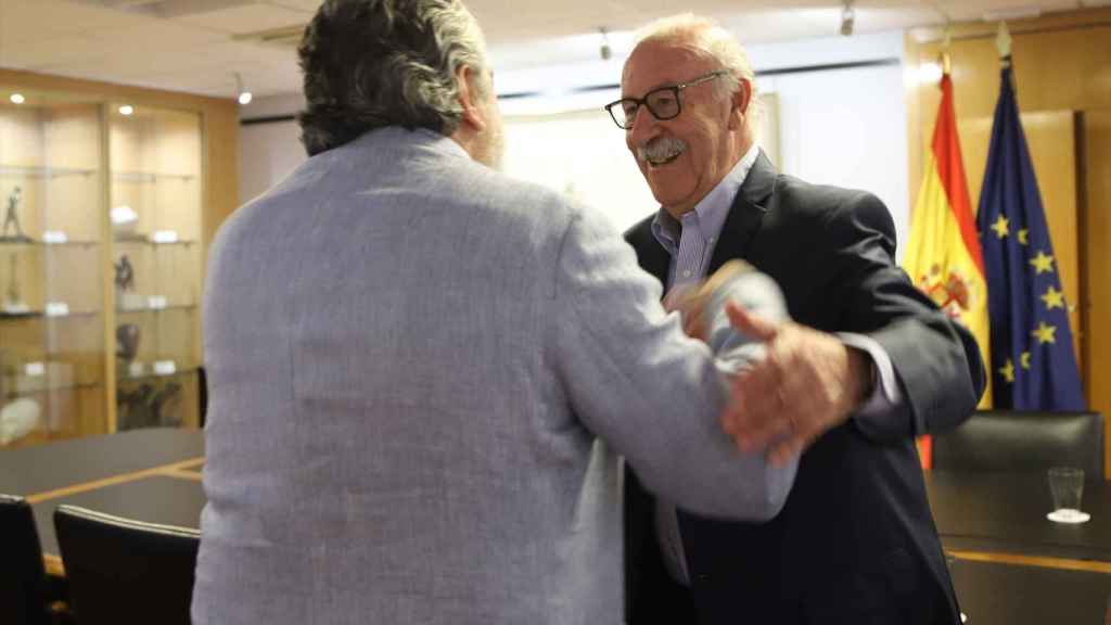 Uribes y Del Bosque durante la reunión en el CSD
