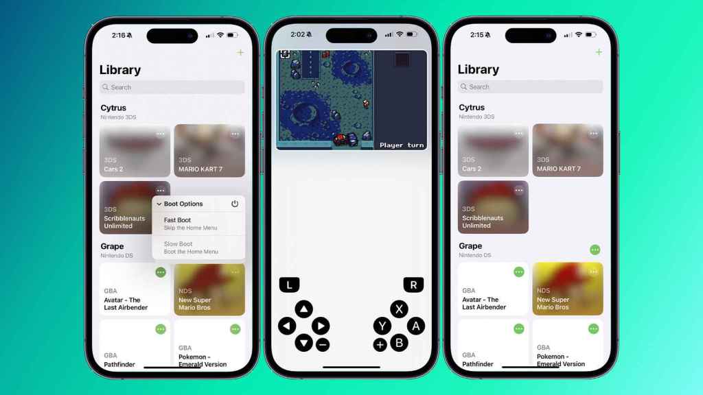 Capturas de pantalla del emulador.