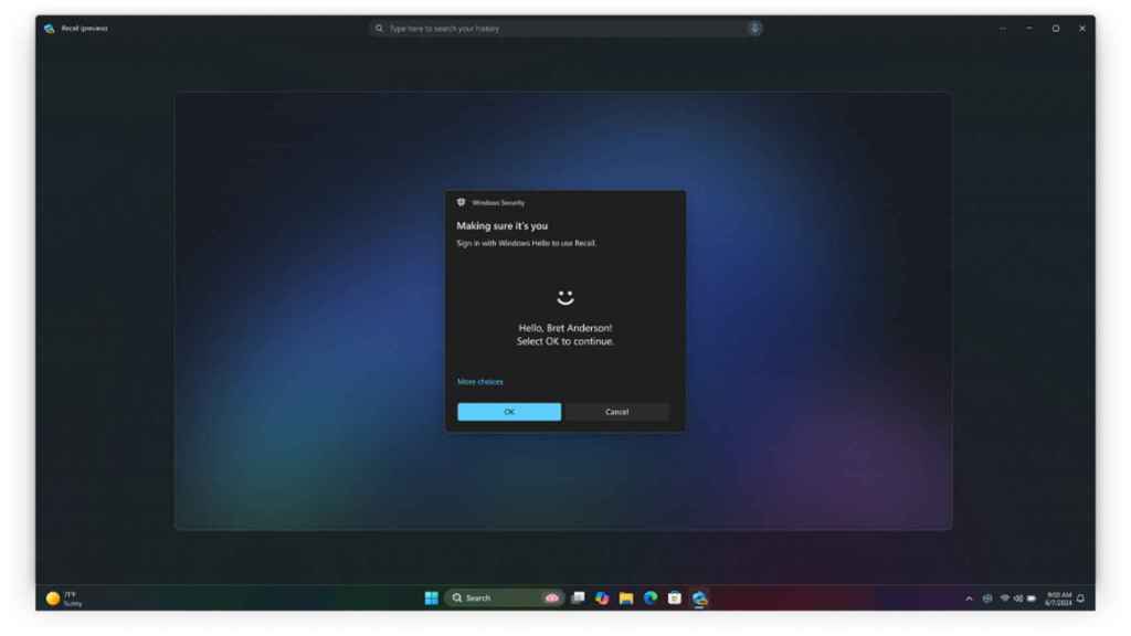 La autenticación con Windows Hello será obligatoria para usar Recall en Windows 11