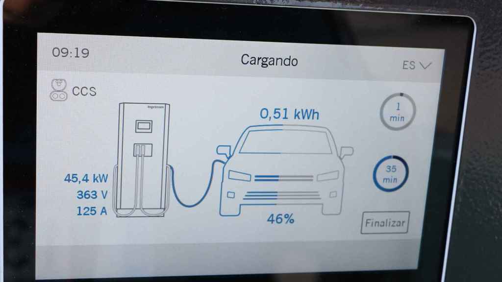 Potencia de la recarga en un punto de recarga.