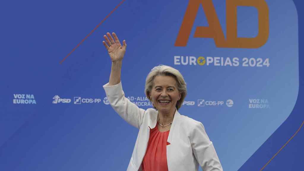 Ursula von der Leyen este jueves en un acto en Oporto, Portugal.