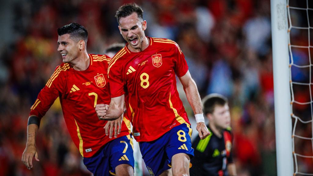 Fabián Ruiz celebra su gol en el amistoso ante Irlanda del Norte.