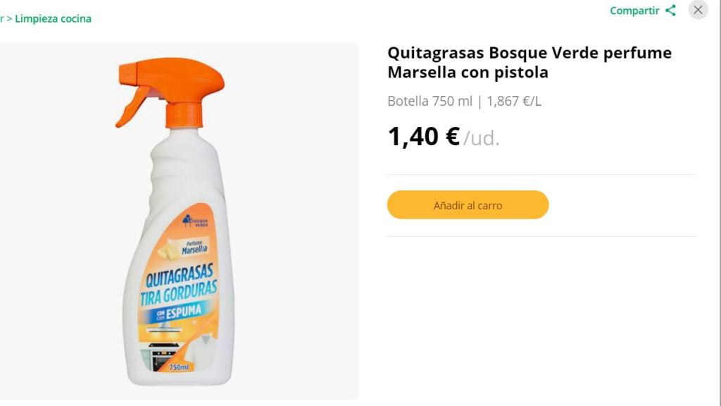 Quitagrasas Bosque Verde perfume Marsella con pistola.