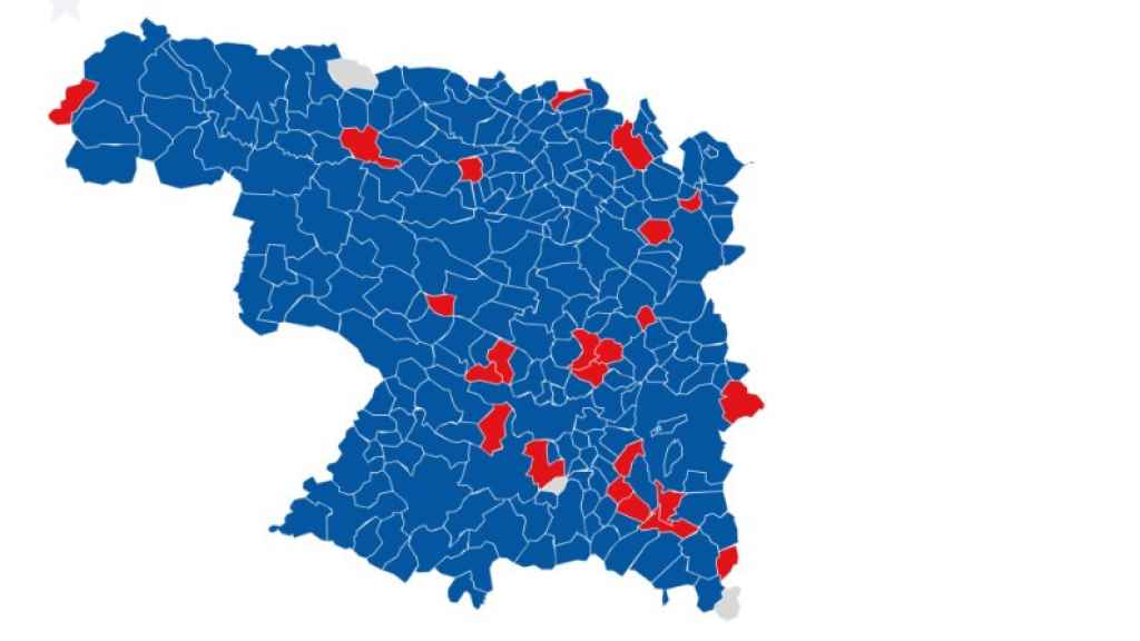 Mapa de la la provincia de Zamora tras las europeas