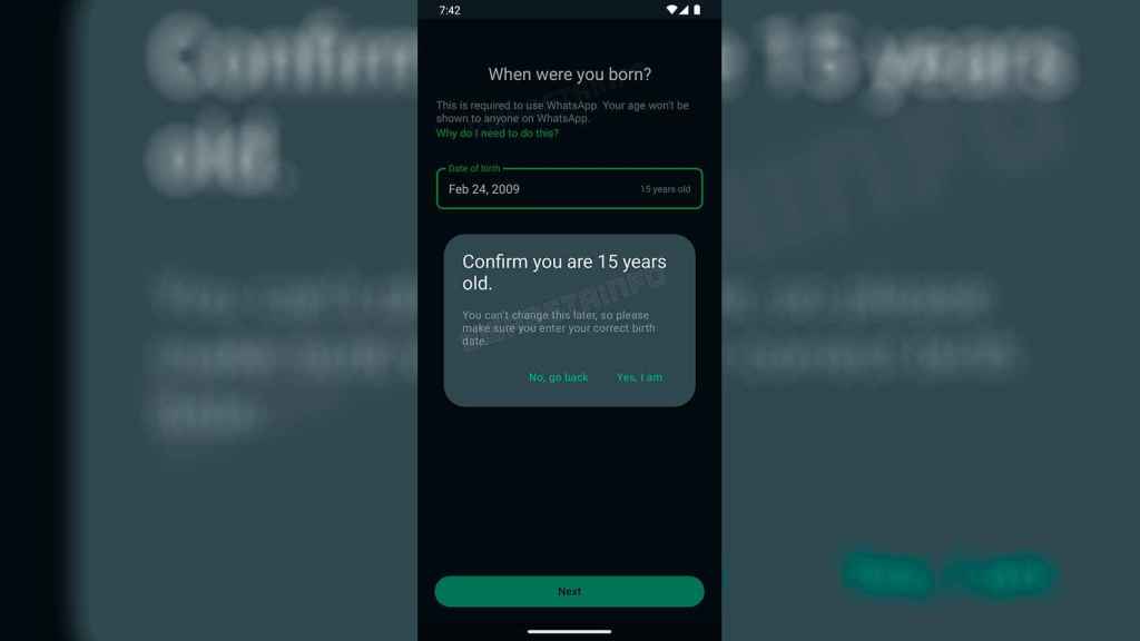La fecha de nacimiento en WhatsApp
