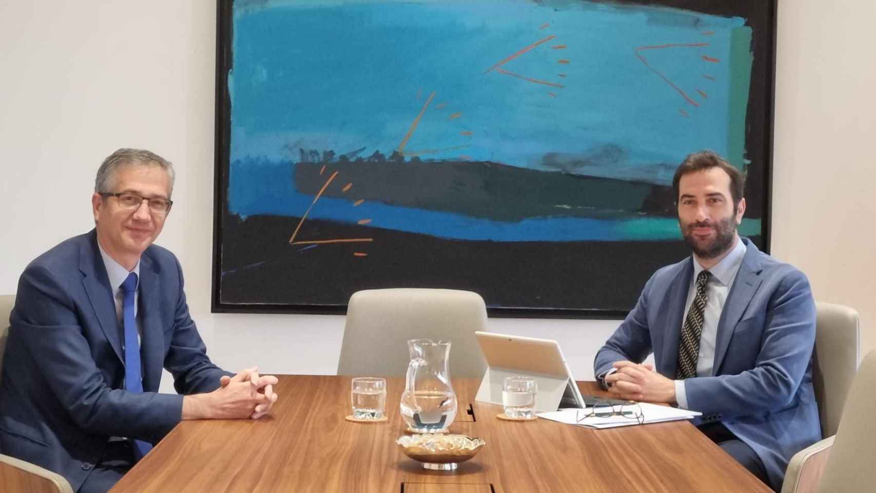Pablo Hernández de Cos, exgobernador del Banco de España, y Carlos Cuerpo, ministro de Economía, Comercio y Empresa.