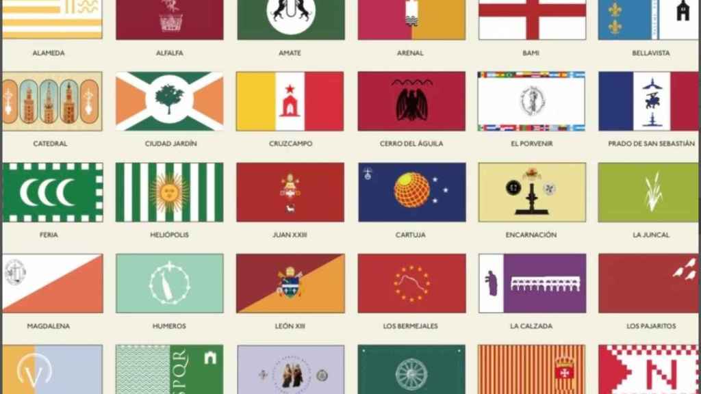 Algunas de las banderas diseñadas por el arquitecto y columnista Javier Navarro.