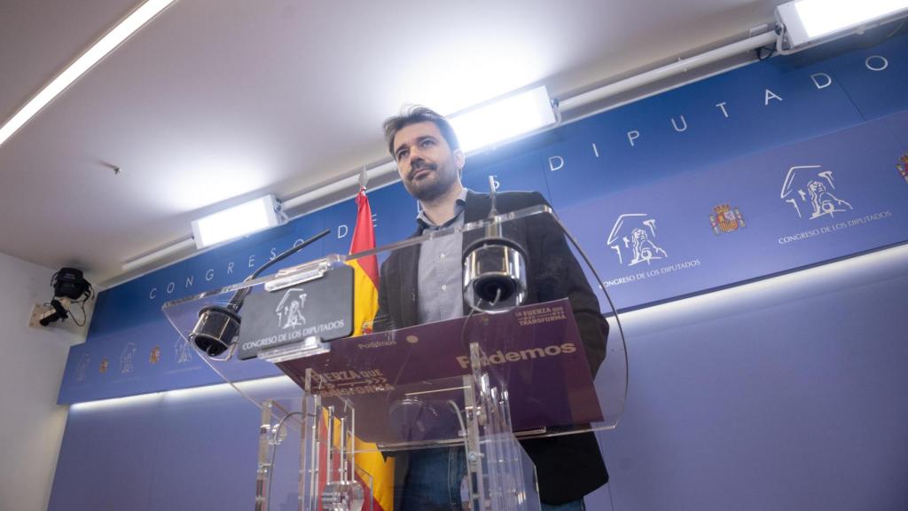 El coordinador regional Podemos y diputado en el Congreso, Javier Sánchez Serna, este martes en el Congreso.