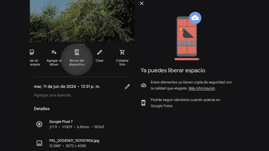 Liberar espacio en Google Fotos