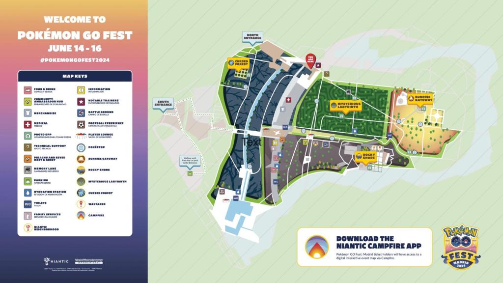 Mapa del Pokemon GO Fest en Madrid.