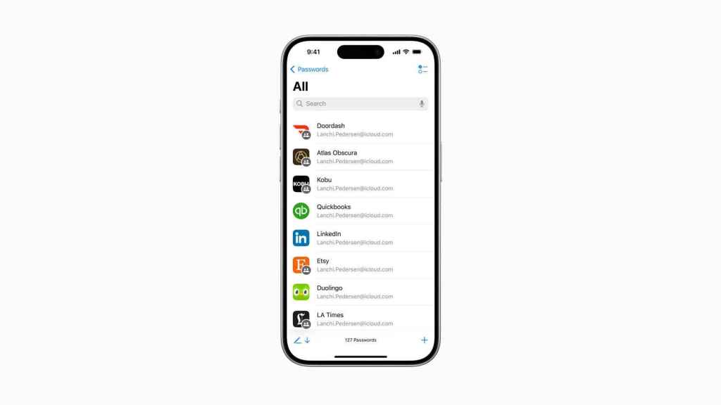 La aplicación de Contraseñas de iOS 18.