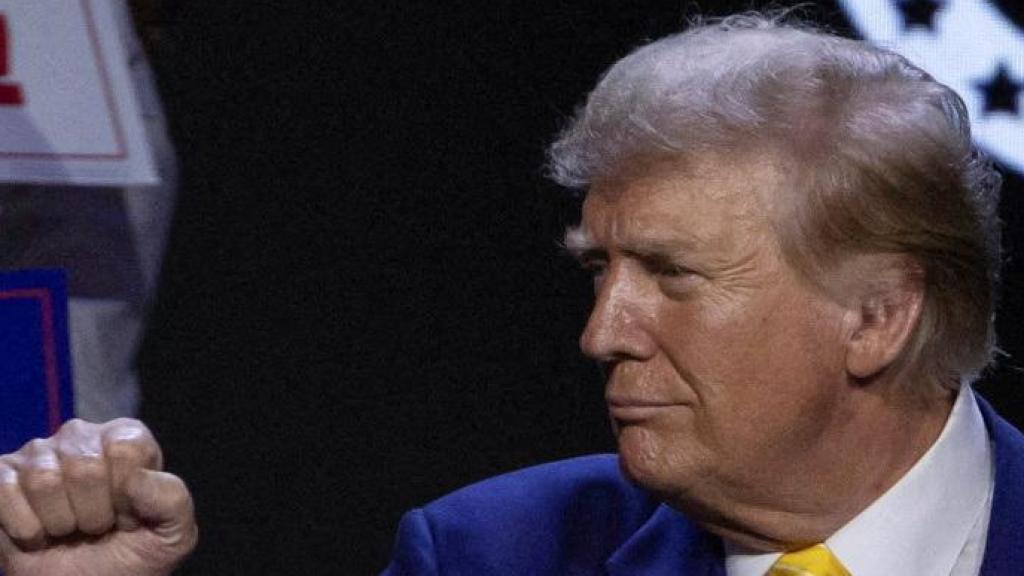 El candidato republicano a la presidencia de Estados Unidos, Donald Trump, en un mitin en Nevada este domingo.