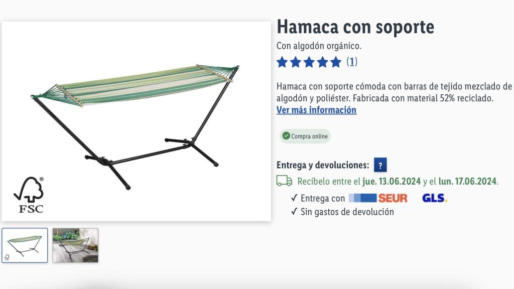 Hamaca con soporte.