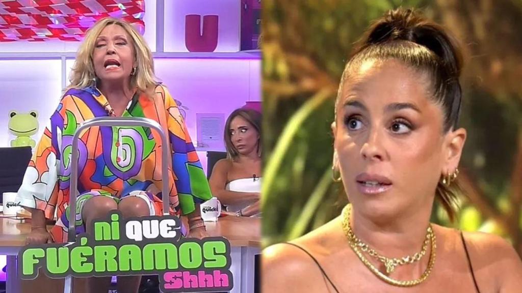 Lydia Lozano en 'Ni que fuéramos Shhh' junto a una foto de Anabel Pantoja.