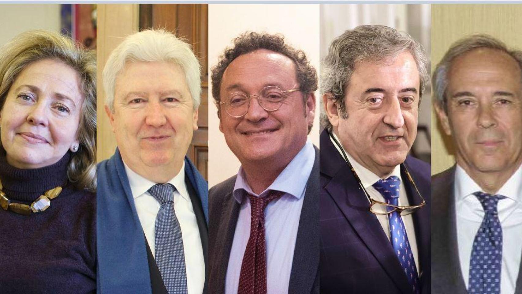 De izquierda a derecha, Consuelo Madrigal, Fidel Cadena, Álvaro García Ortiz, Javier Zaragoza y Jaime Moreno./