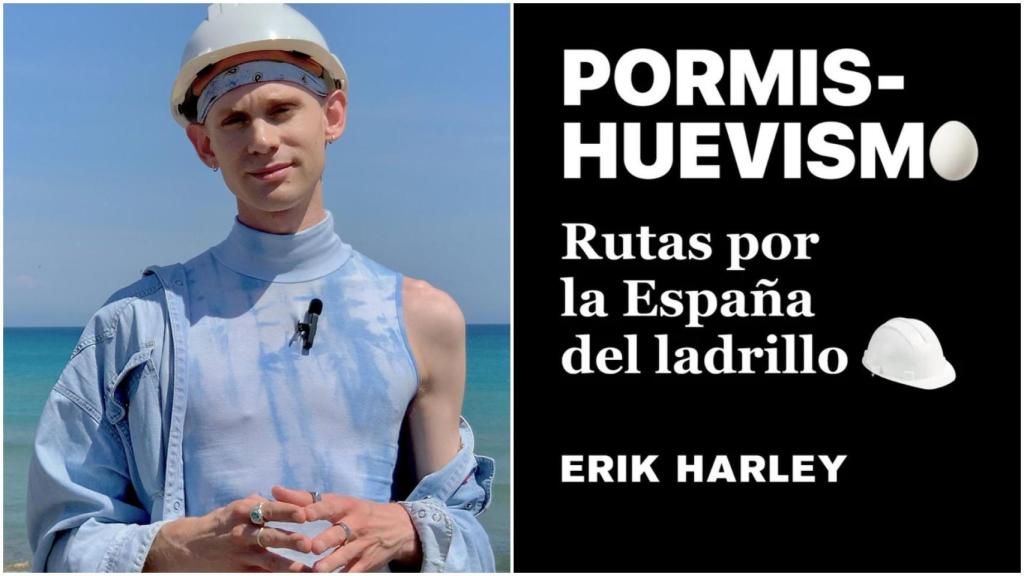 Erik Harley y la portada de su libro.