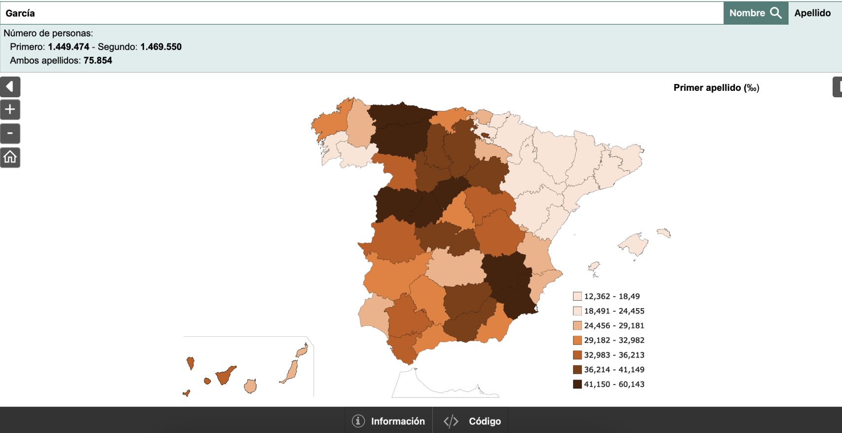 Captura de pantalla del INE.