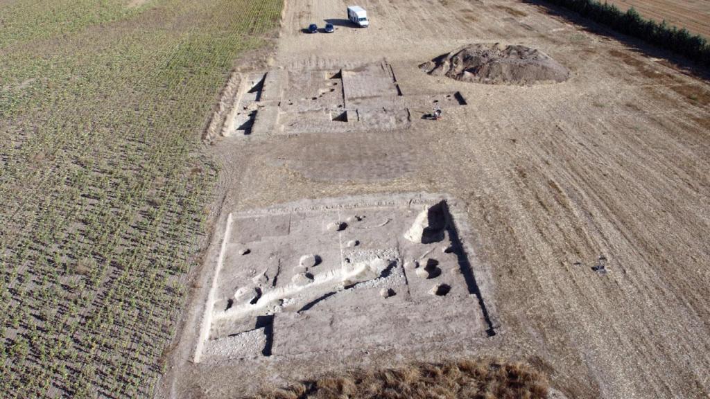Vista aérea del poblado prehistórico.