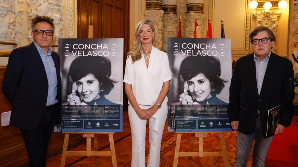 El director de la Seminci, José Luis Cienfuegos; la concejala de Educación y Cultura, Irene Carvajal; y el director del Teatro Calderón, Jose Viteri