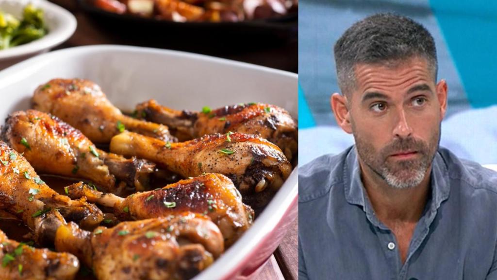 Pollo al horno y el nutricionista Pablo Ojeda.