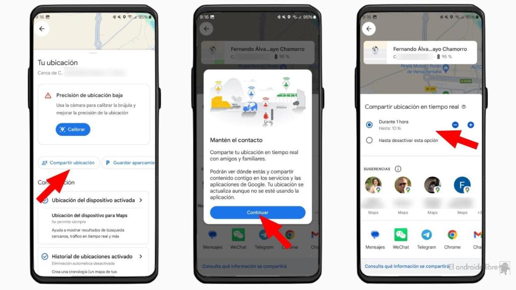 Compartir ubicación en Google Maps