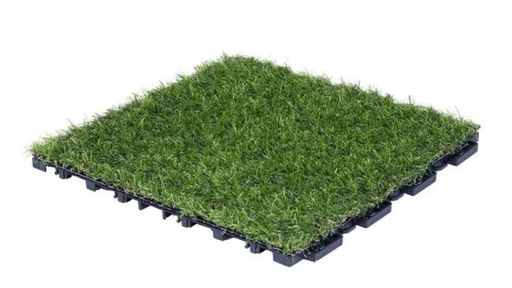 Baldosa césped de polietileno.