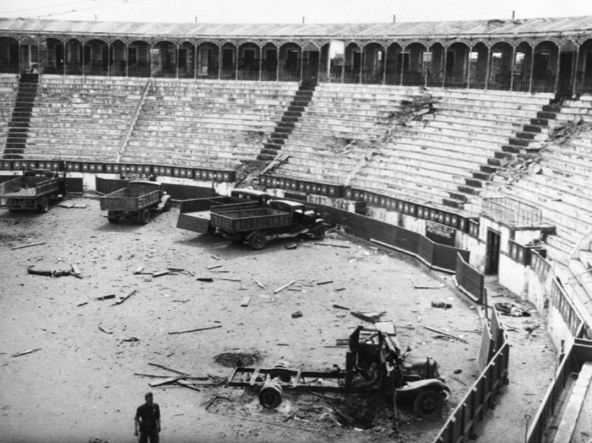 Antigua Plaza de Toros de Badajoz, durante los días que duró la masacre