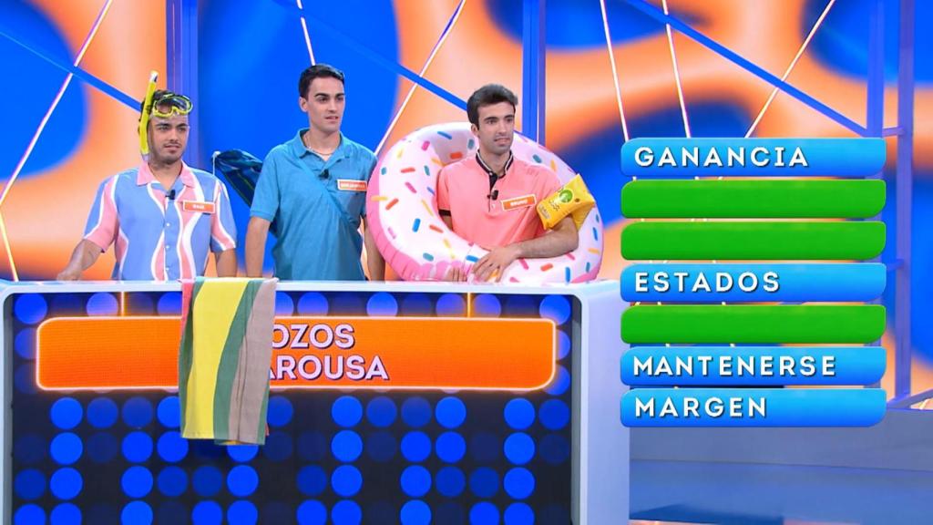 Los Mozos de Arousa en plena competición en 'Reacción en cadena'.