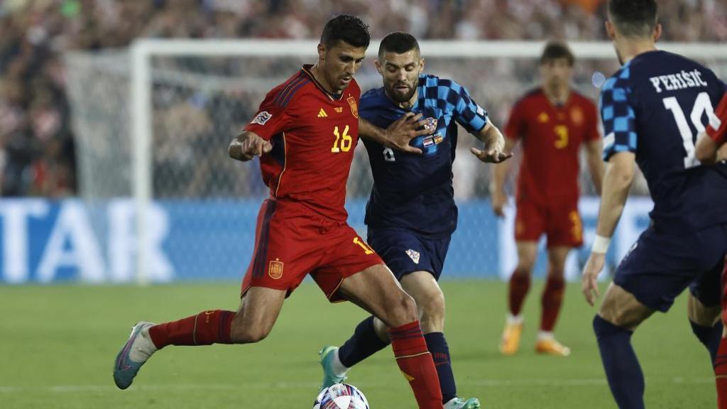 Rodri durante la final de la Nations League contra Croacia en 2023.