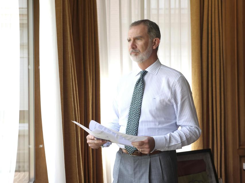 Felipe VI en el Palacio de la Zarzuela.