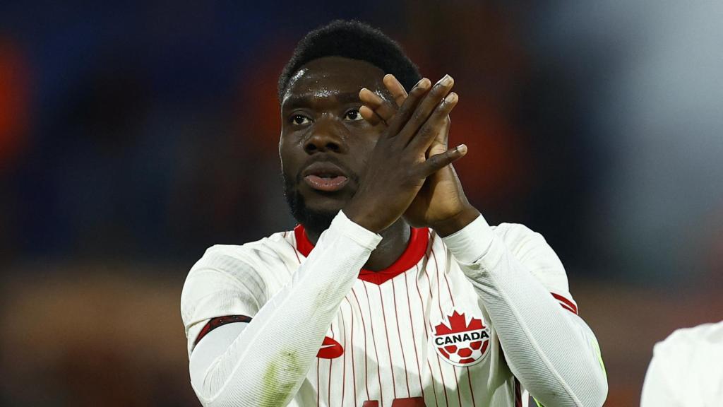 Alphonso Davies, en un amistoso con la selección de Canadá