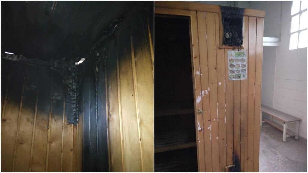 Incendio en la sauna de un polideportivo