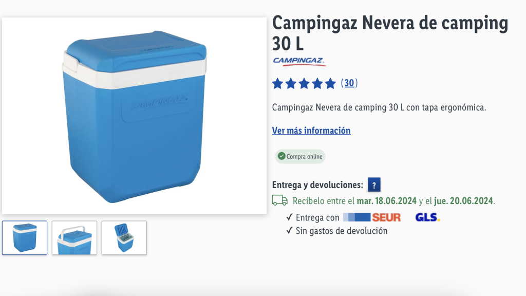 Nevera de camping.