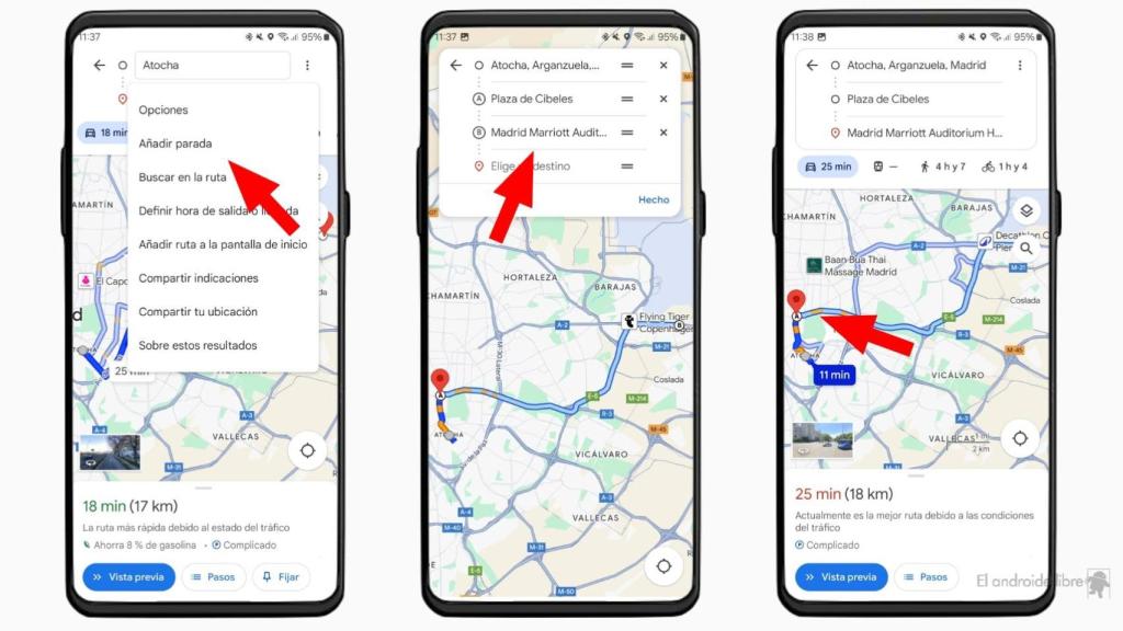 Paradas den Google Maps