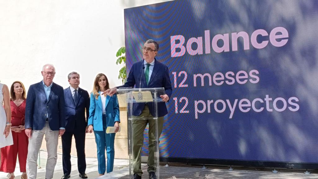 El alcalde de Murcia, José Ballesta, interviene este lunes para hacer balance sobre sus primeros doce meses de gestión.