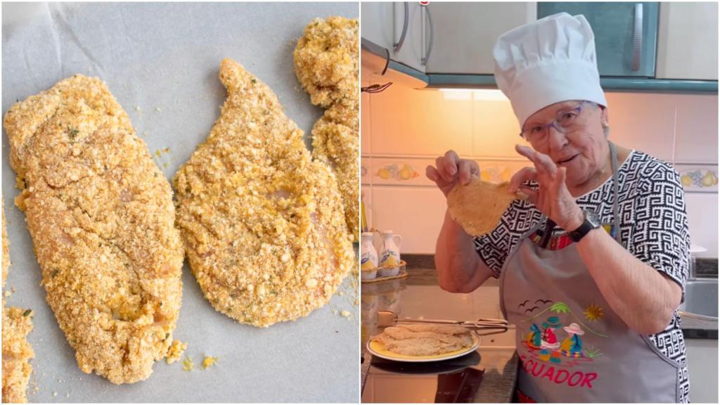 Filetes de pollo empanado.