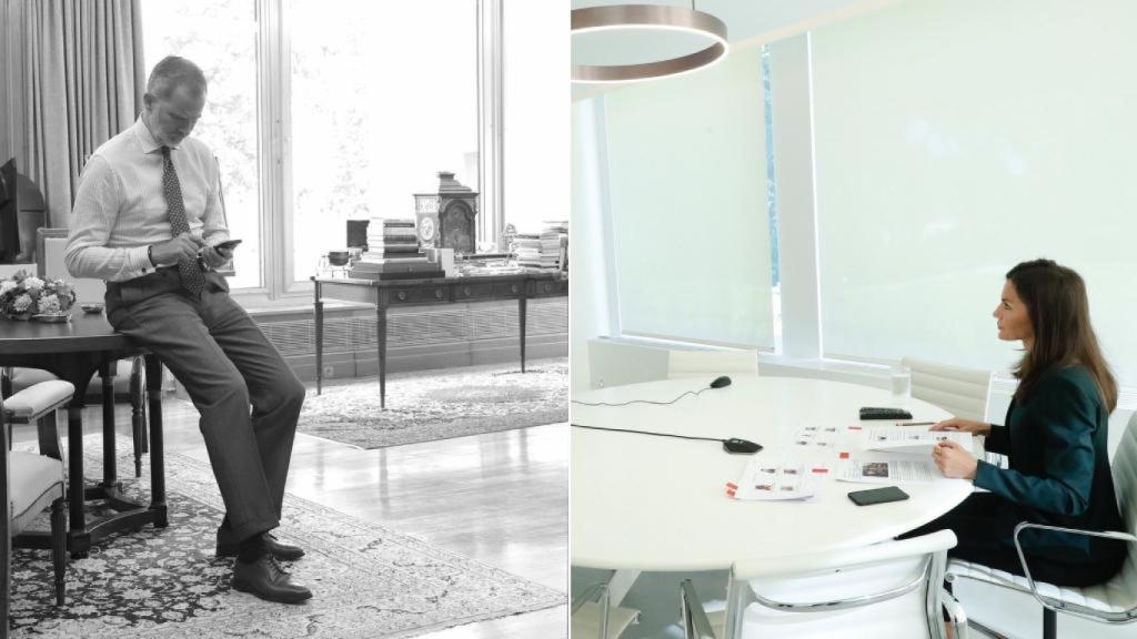 El despacho del Rey vs. la oficina de la Reina. Montaje de Jaleos.